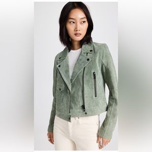 BlankNYC suede Moto jacket in sage green